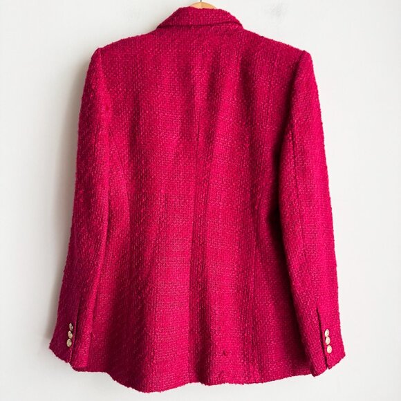 Zara Magenta Pink Double Breasted Classic Blazer M - Picture 3 of 5